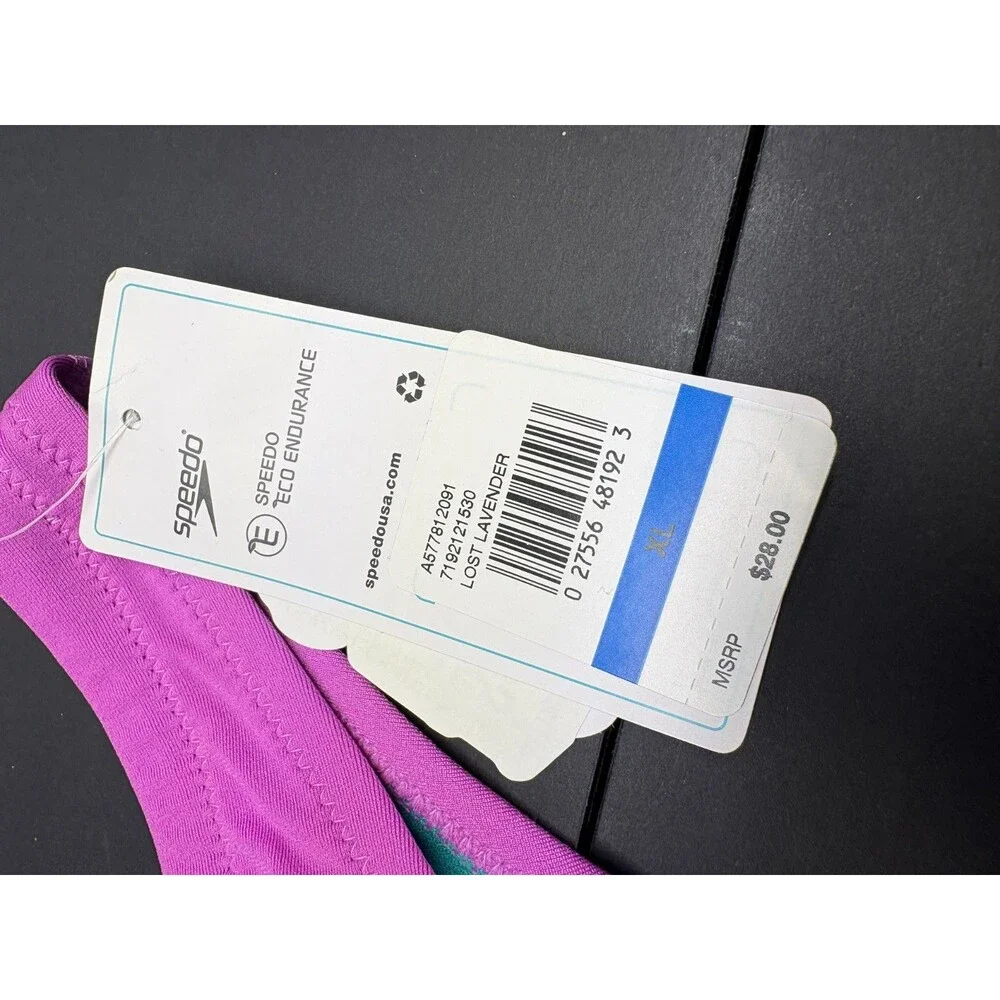 Speedo Women's XL Reprieve Bikini Bottoms Purple Solid Classic - NEW